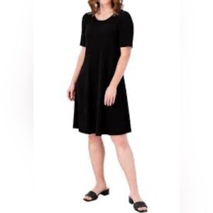 Susan Graver Black A-Line Midi Dress